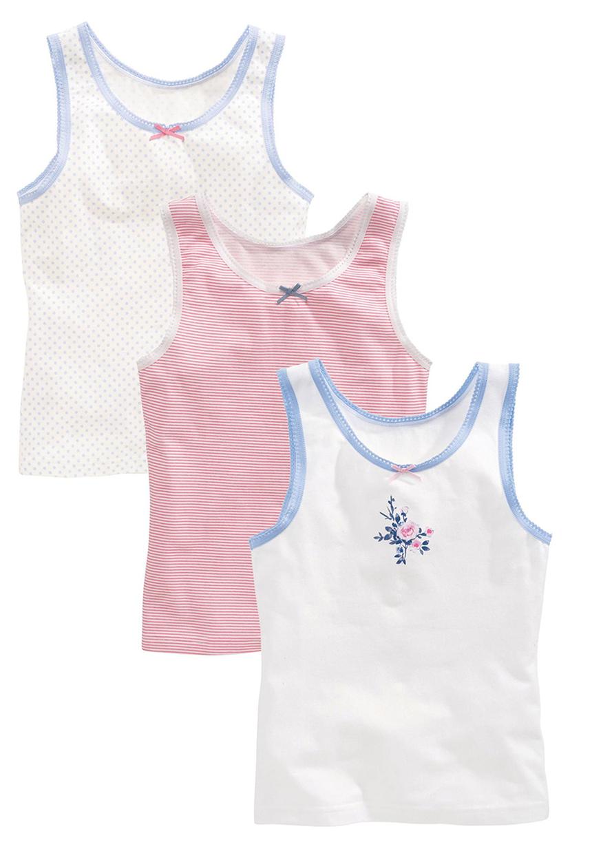 Next - Three Pack Pretty Vests Mid Pink