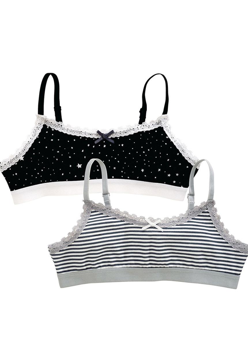 Next - Two Pack Mono Crop Tops Black