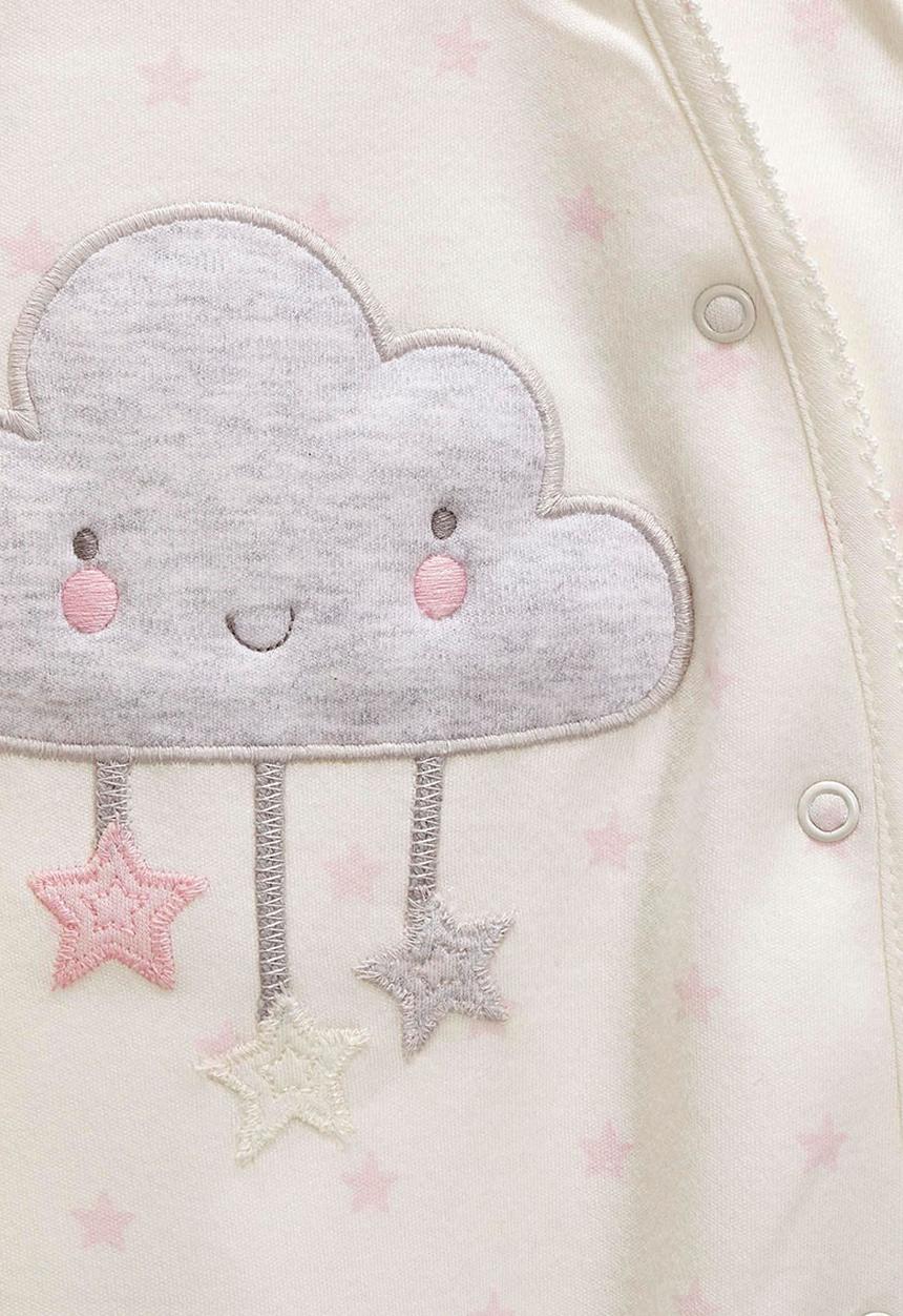 Next - Three Pack Star Sleepsuits Mid Pink