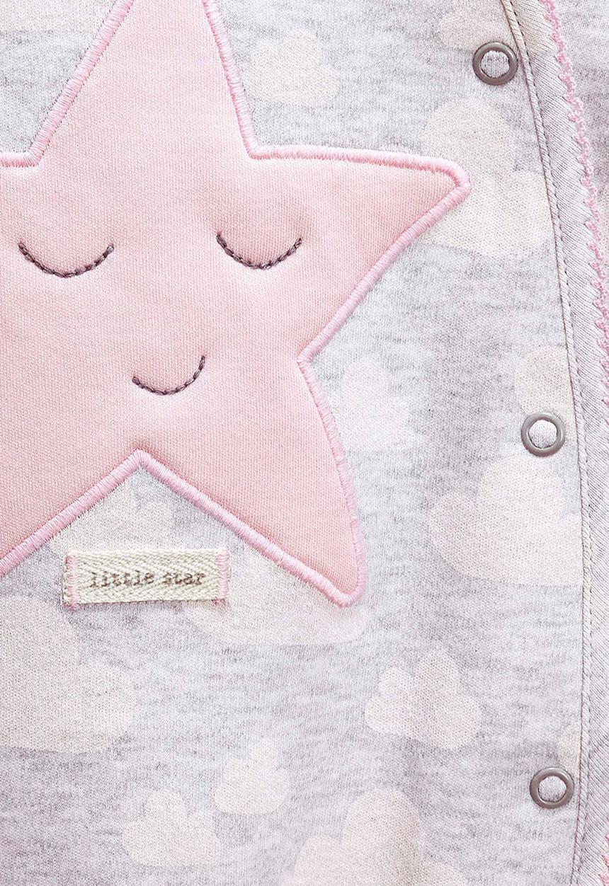 Next - Three Pack Star Sleepsuits Mid Pink