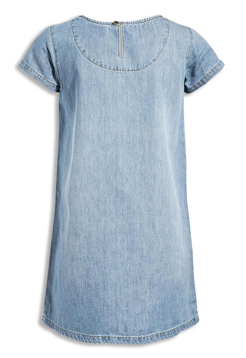 Next - Denim Shift Dress Mid Blue