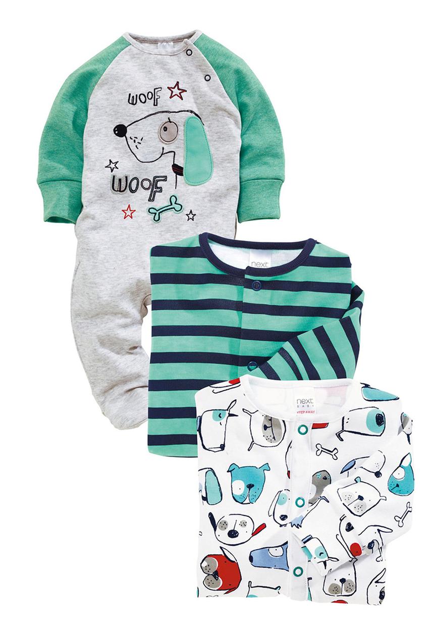 Next - Dog Characters Sleepsuits 3-Pack Multi-Colour