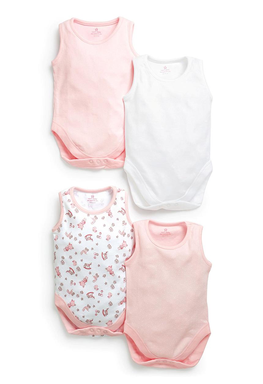 Next - Basic Girls Vest 4-Pack Multi-Colour