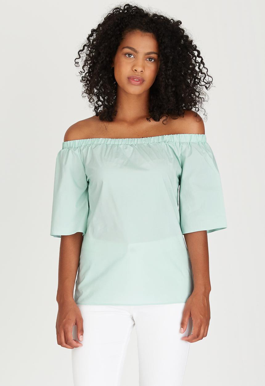Closet London - Off-the-shoulder Top Light Green