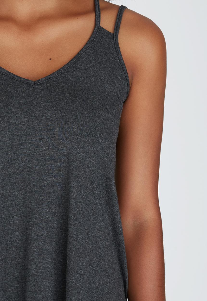 c(inch) - Double Strap Cami Dark Grey