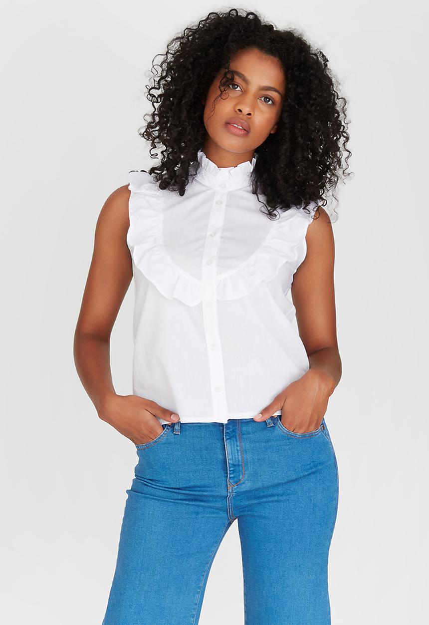 STYLE REPUBLIC - Frill Detail Shirt White