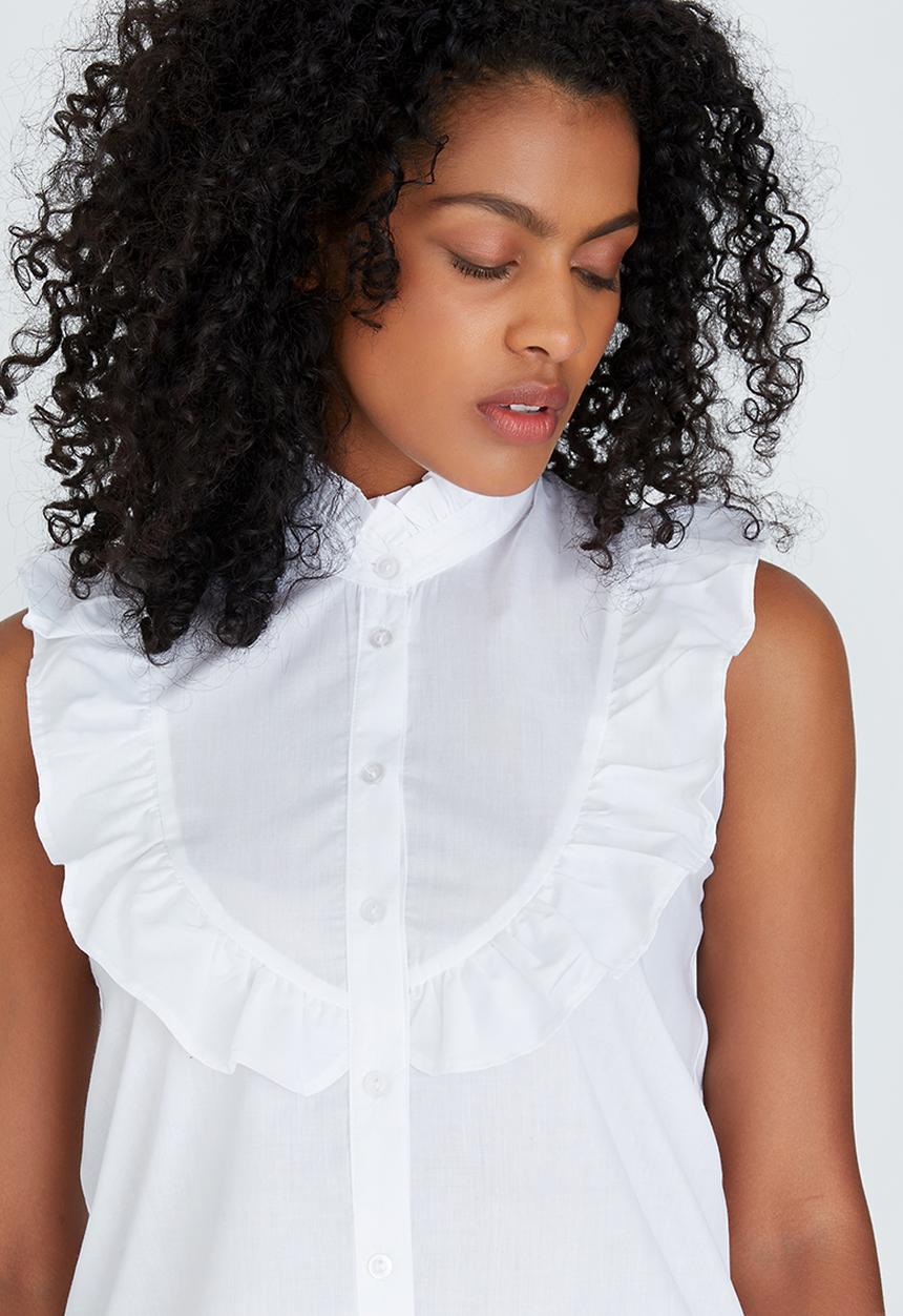 STYLE REPUBLIC - Frill Detail Shirt White