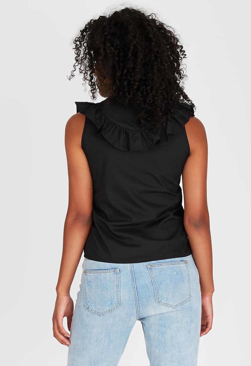 STYLE REPUBLIC - Frill Detail Shirt Black