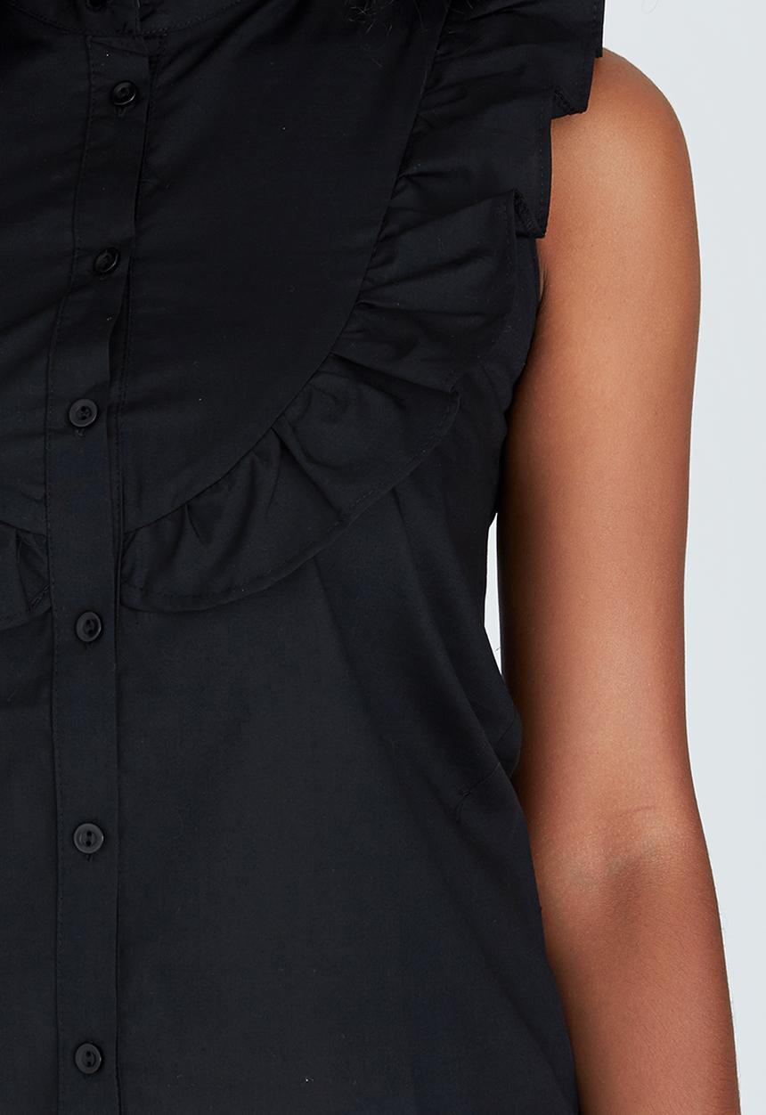 STYLE REPUBLIC - Frill Detail Shirt Black