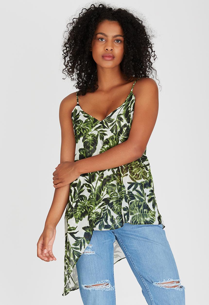 STYLE REPUBLIC - Asymmetrical Cami Green