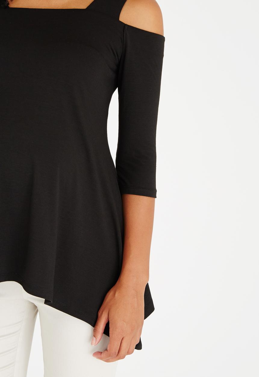 edit Maternity - Hanky Hem Strap Top Black