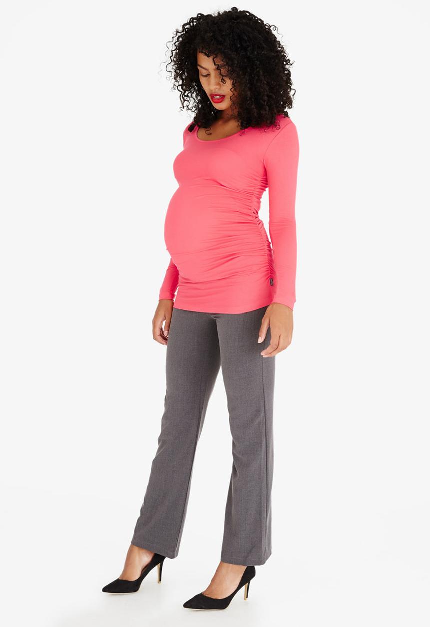 Cherry Melon - Side Gauge Long Sleeve Top Coral