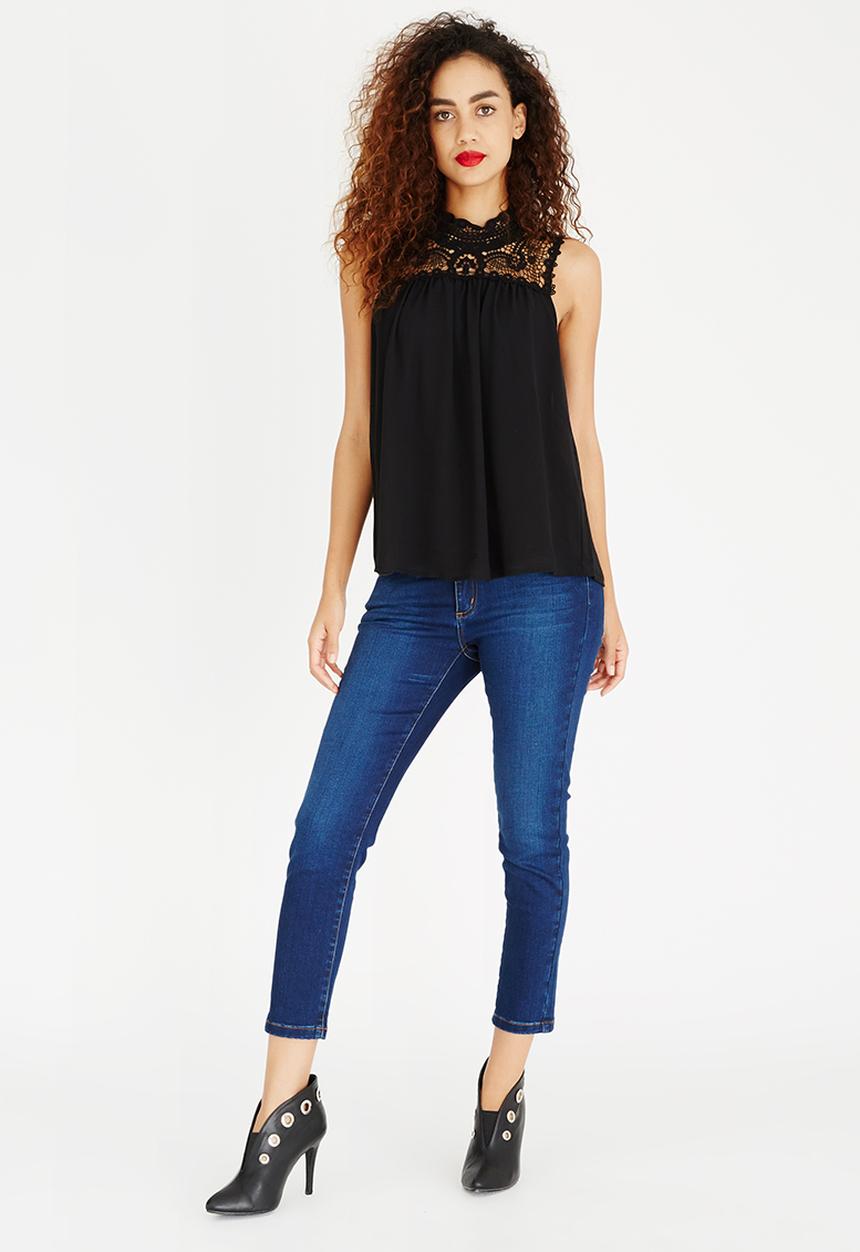 ONLY - Cat High Neck Sleeveless Blouse Black