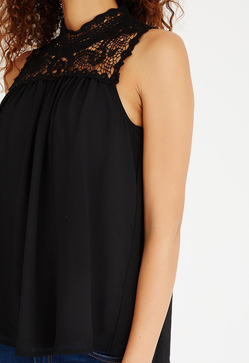 ONLY - Cat High Neck Sleeveless Blouse Black