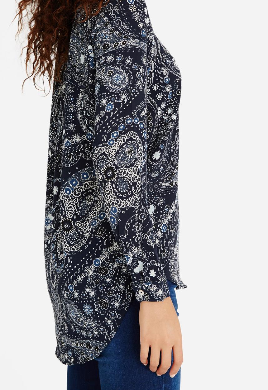 ONLY - Nova Paisley Print Tunic Shirt Navy
