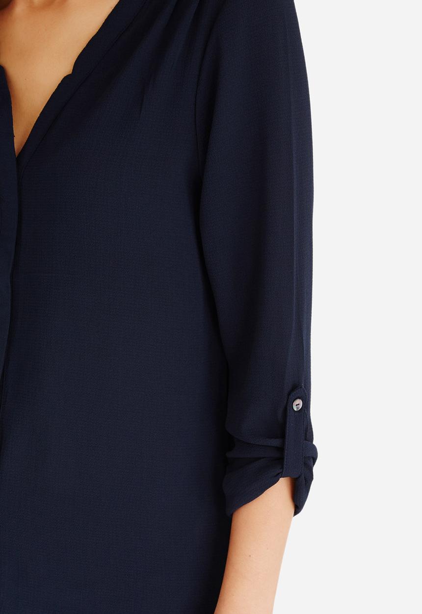 ONLY - Nova Lux Pleat Detail Blouse Navy