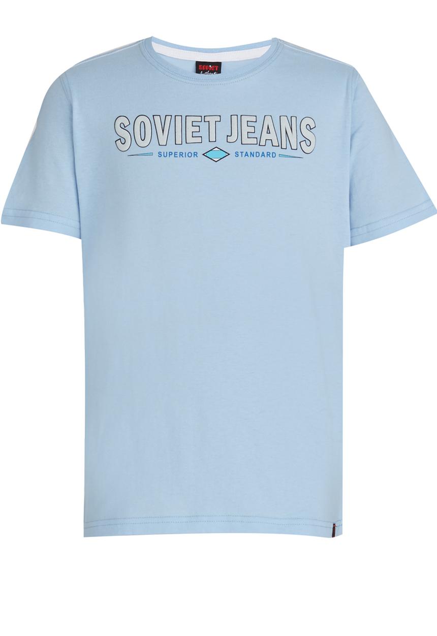 SOVIET - Powder Blue Printed Tee Pale Blue