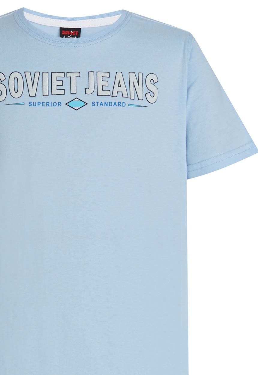 SOVIET - Powder Blue Printed Tee Pale Blue