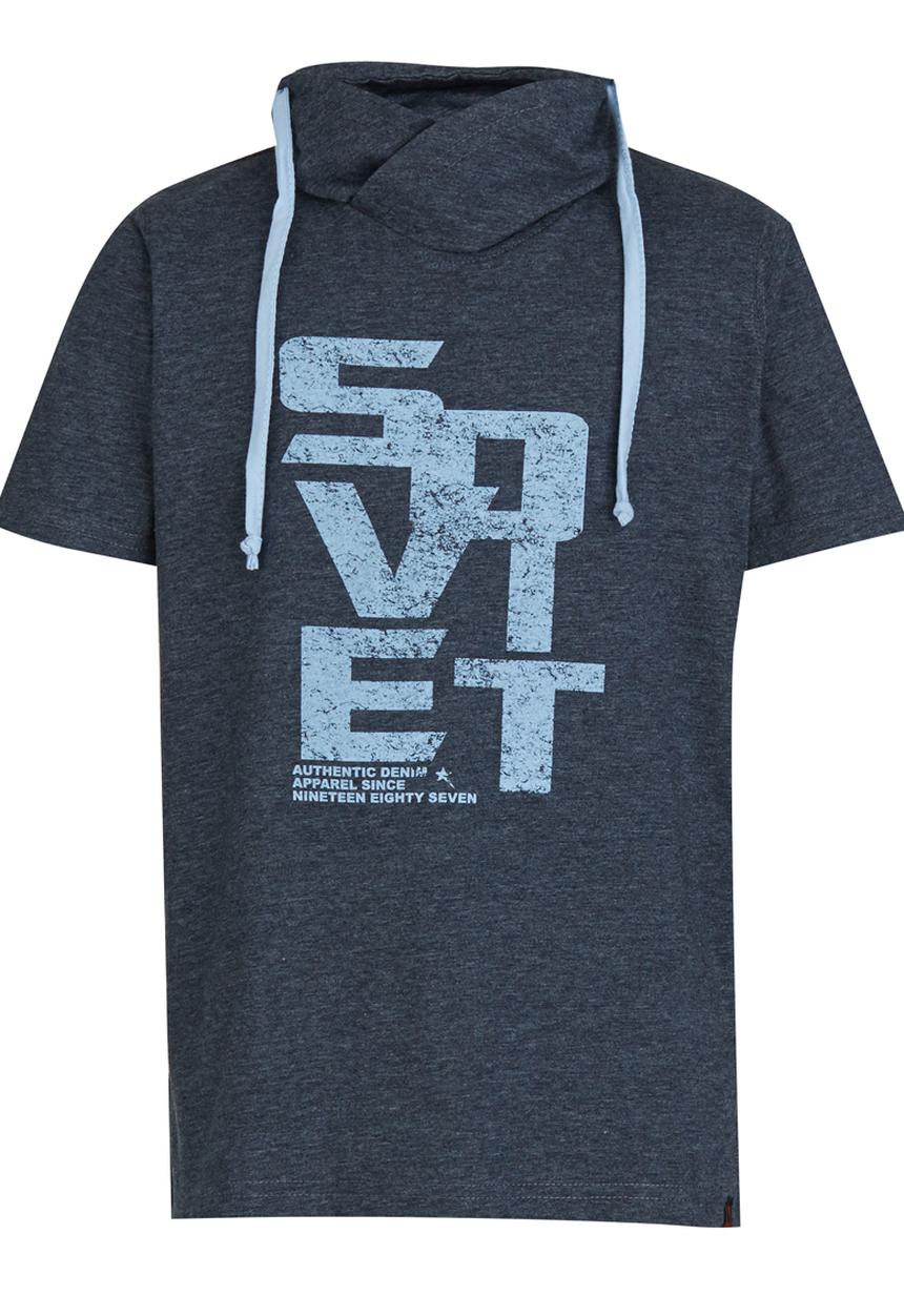 SOVIET - Printed Snood  Tee Blue