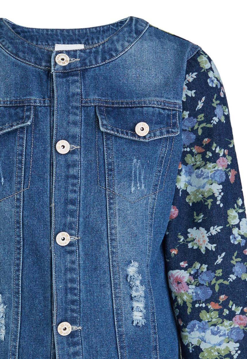 Pop Candy - Girls Denim Jacket Mid Blue
