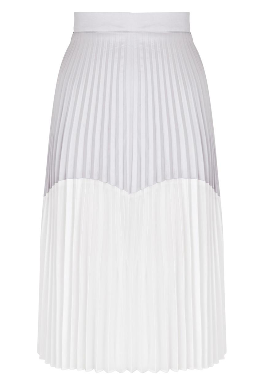 STYLE REPUBLIC - Colour Block Pleated Skirt Silver
