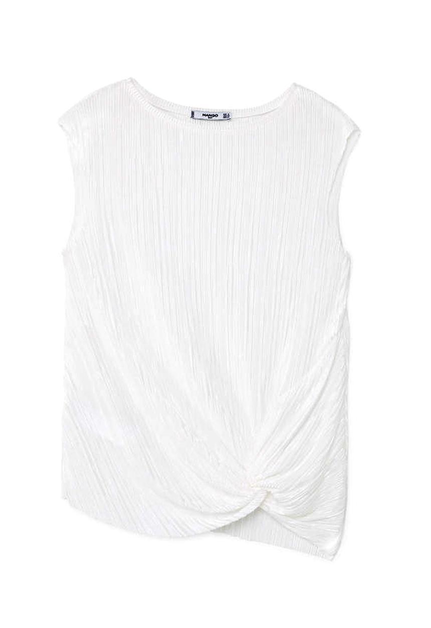 MANGO - Pleated Blouse White