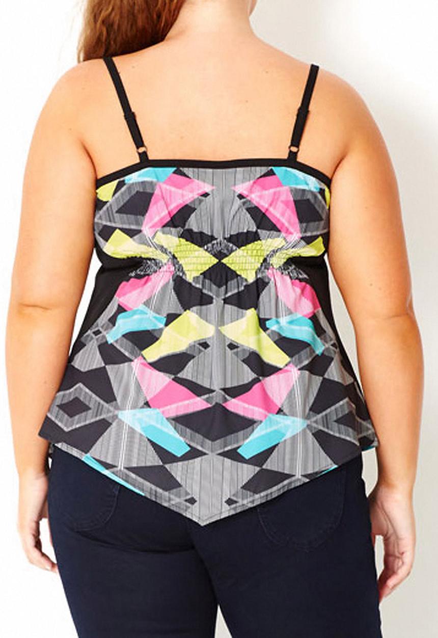 City Chic - Geometric-print cami Multi-colour