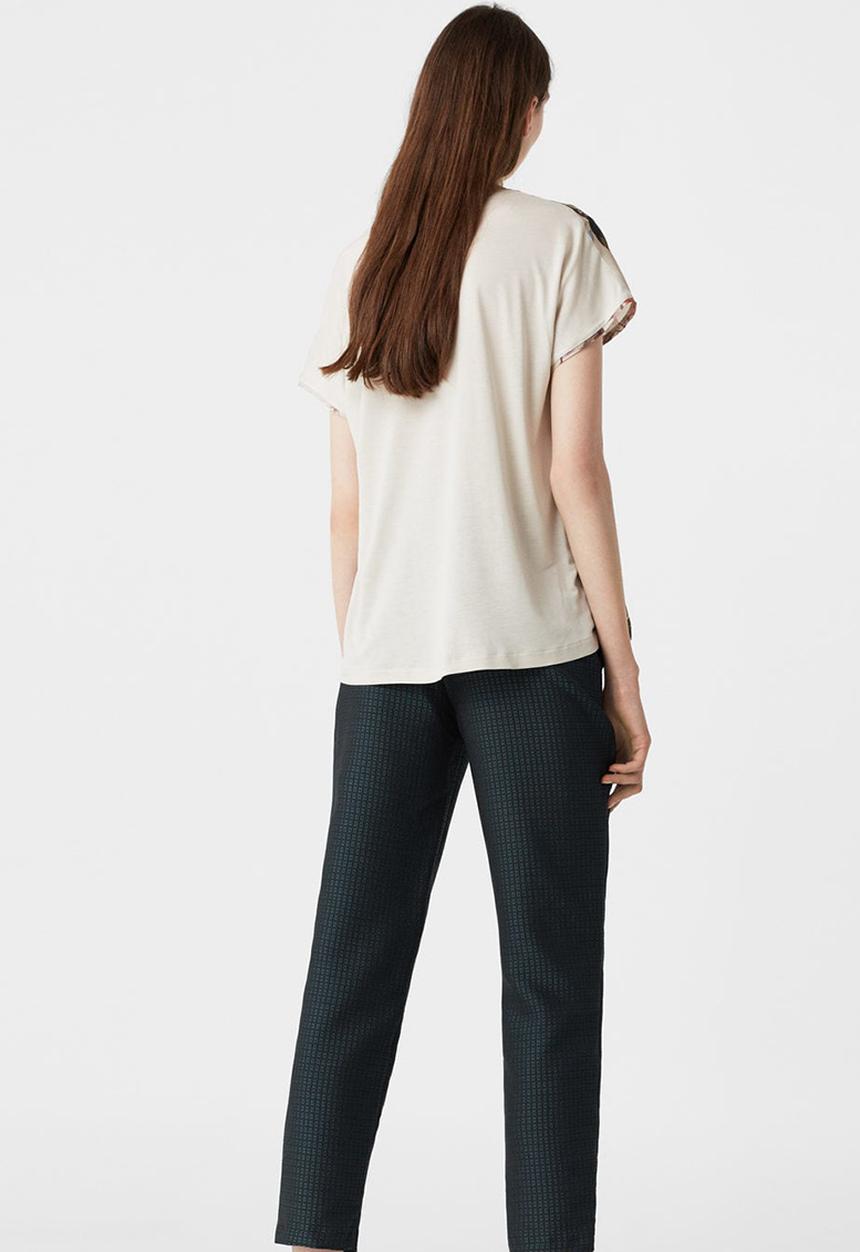 MANGO - Flowy T-shirt Beige