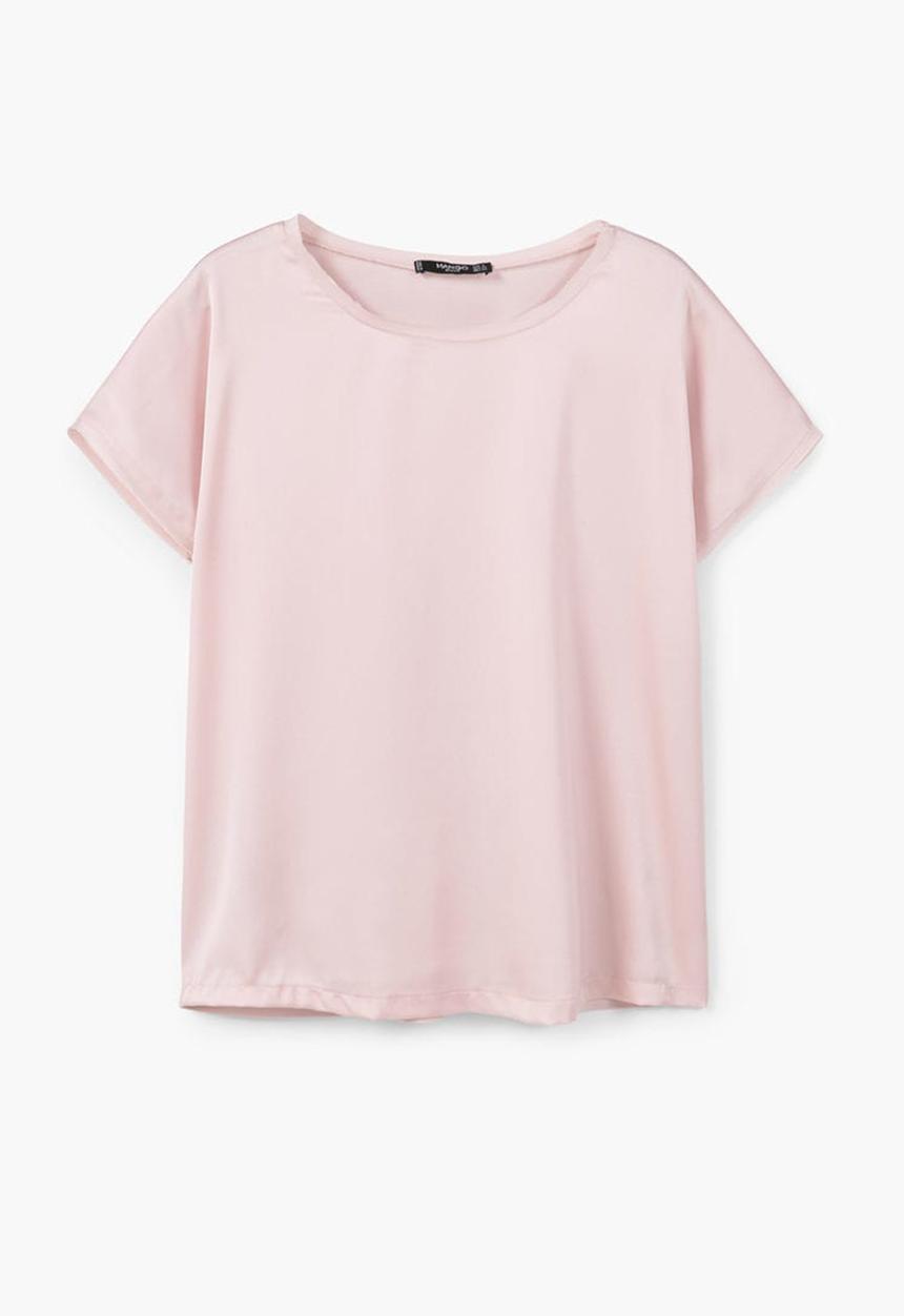 MANGO - Flowy T-shirt Pale Pink