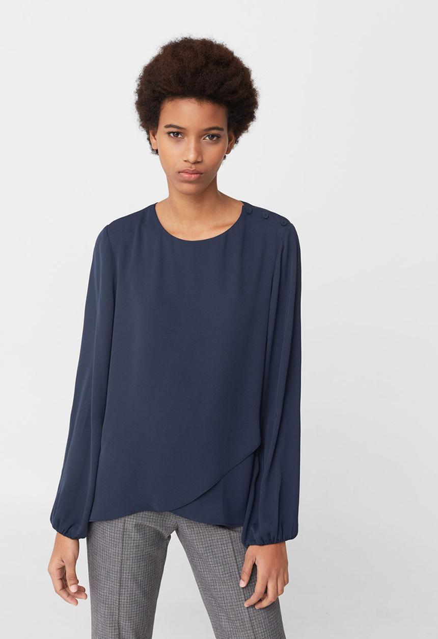 MANGO - Double Layer Blouse Navy