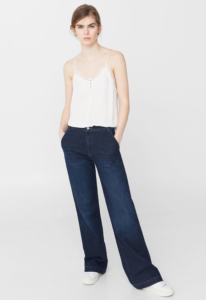 MANGO - Lace Detail Cami White