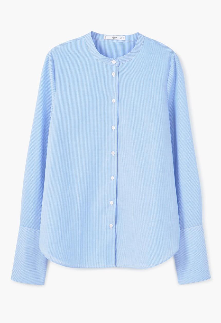 MANGO - Striped Shirt Pale Blue