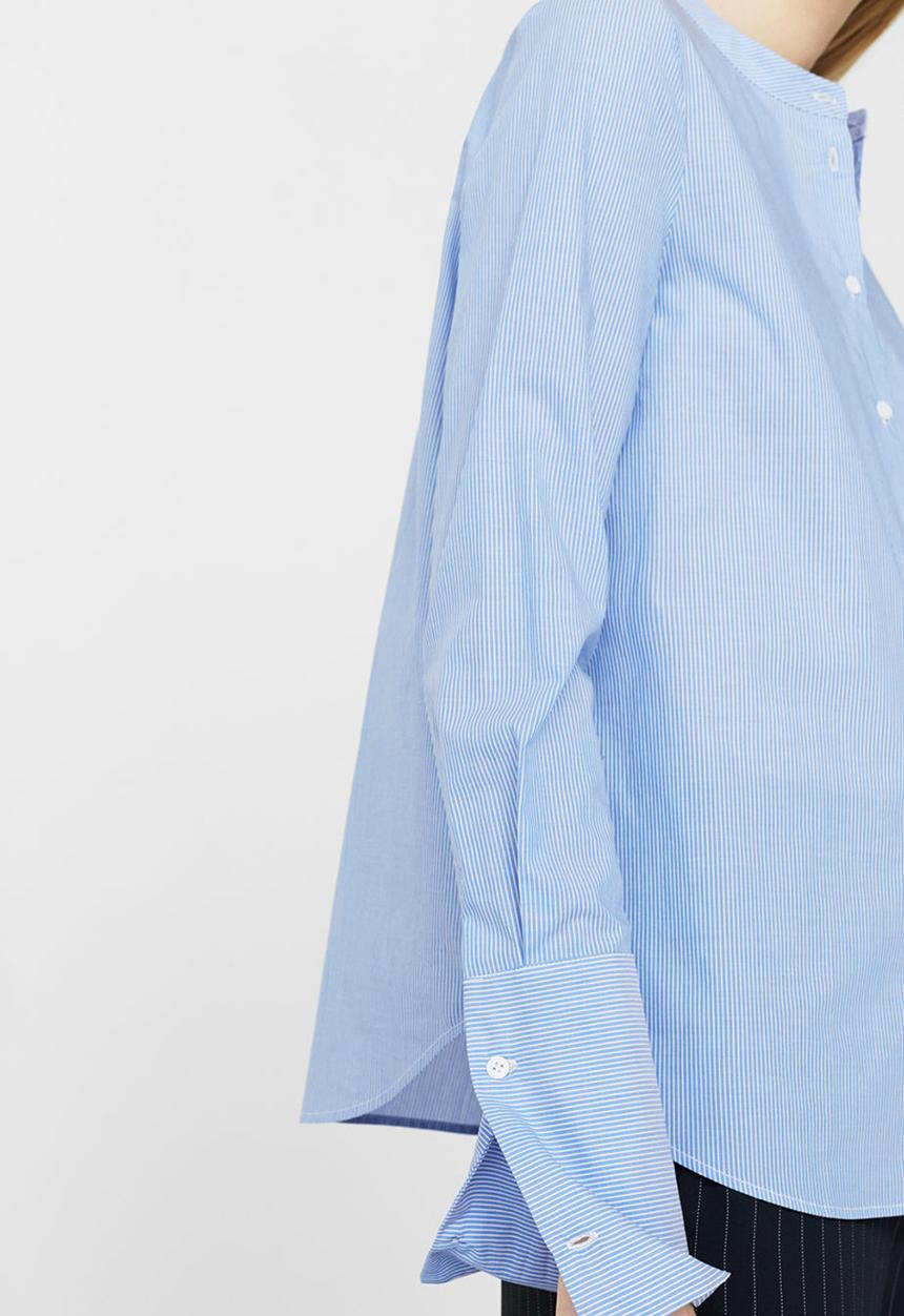 MANGO - Striped Shirt Pale Blue