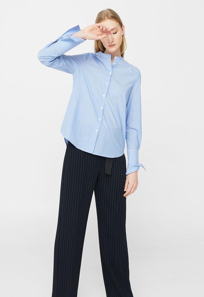 MANGO - Striped Shirt Pale Blue