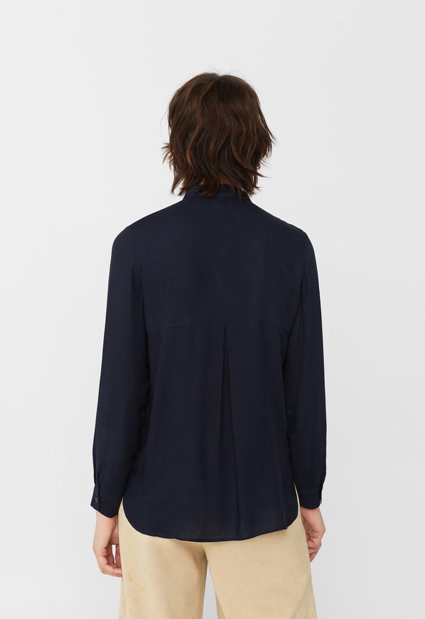MANGO - Pocket Detail Flowy Shirt Navy