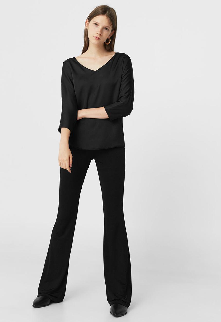 MANGO - 3/4 Sleeve Blouse Black