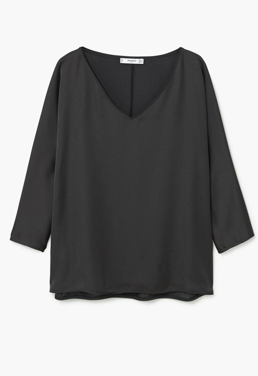MANGO - 3/4 Sleeve Blouse Black