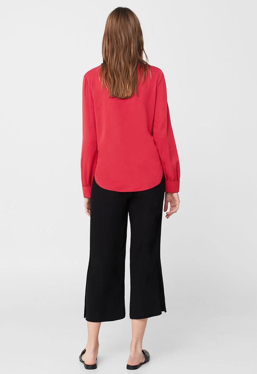 MANGO - Draped Blouse Red
