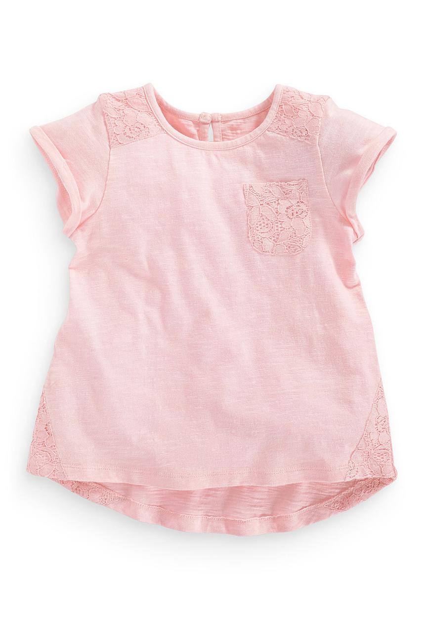 Next - Pink lace t-shirt Pale Pink