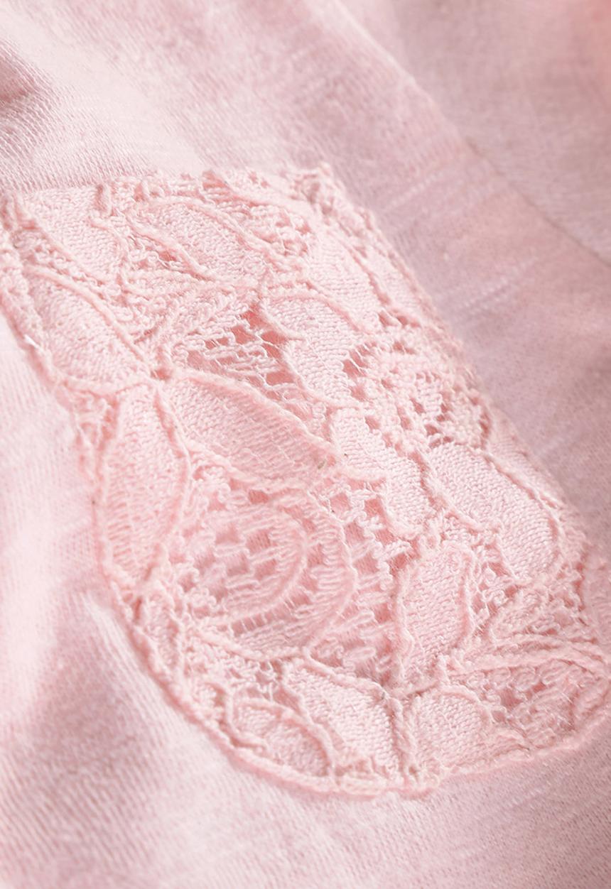 Next - Pink lace t-shirt Pale Pink