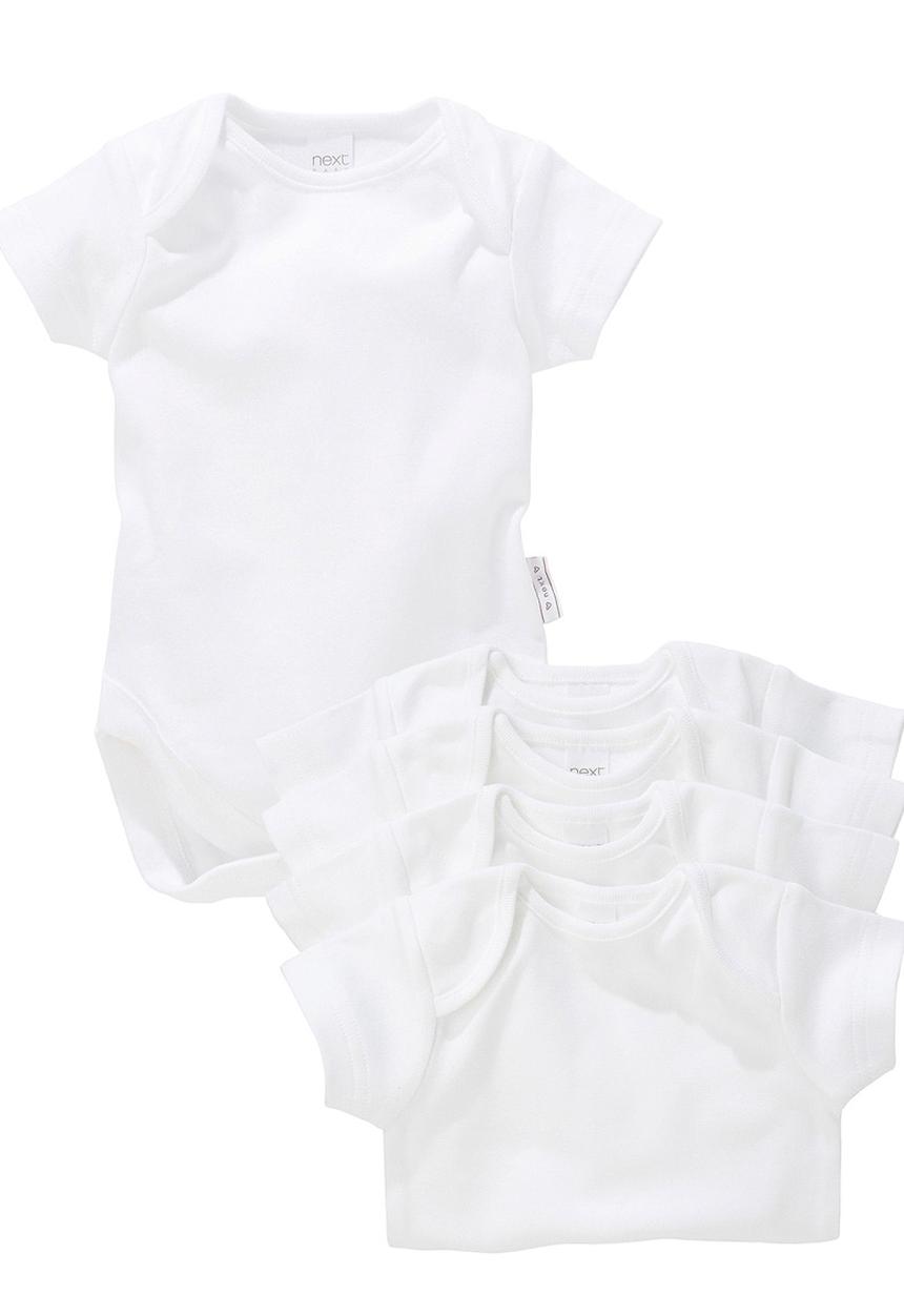 Next - Short-Sleeve Bodysuits 5-Pack White