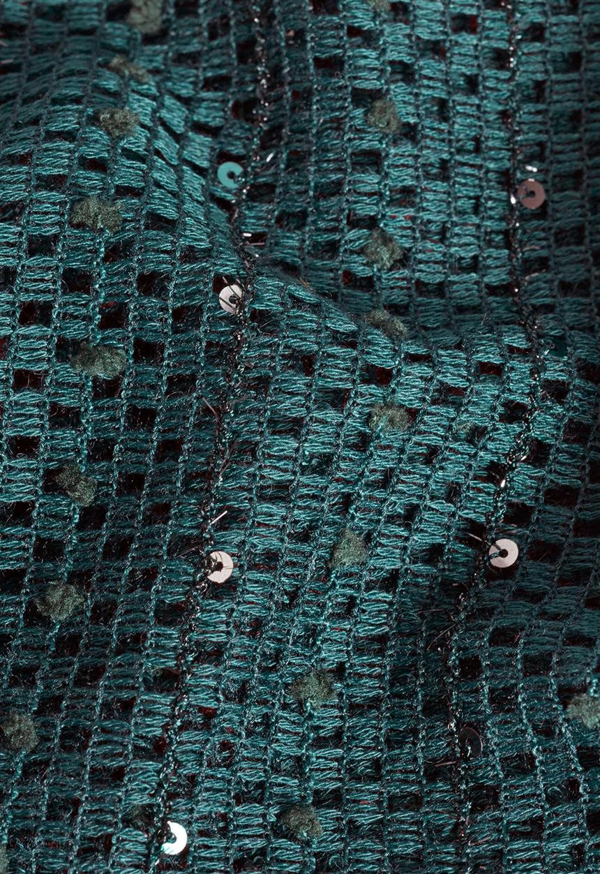 Next - Sequin Crochet Top Green