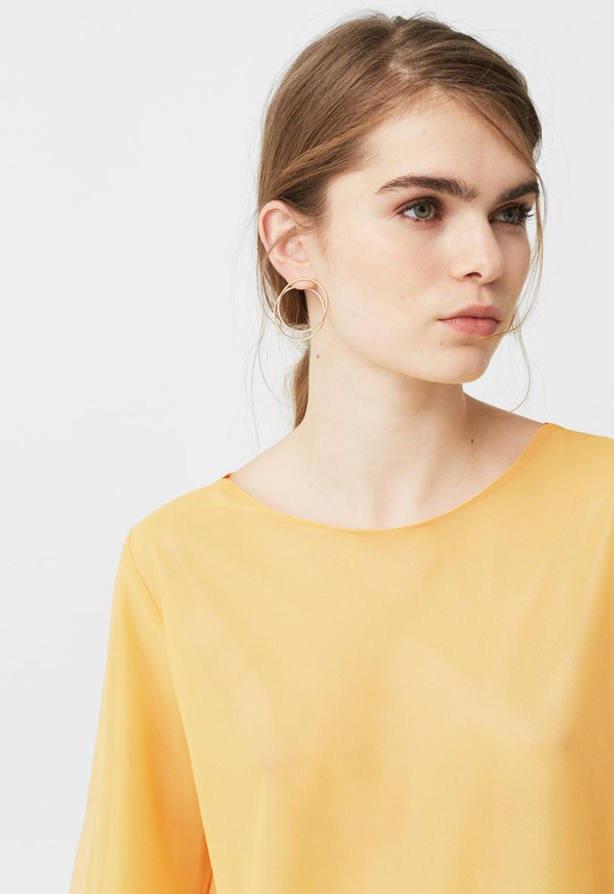 MANGO - Sheer Detail T-shirt Yellow