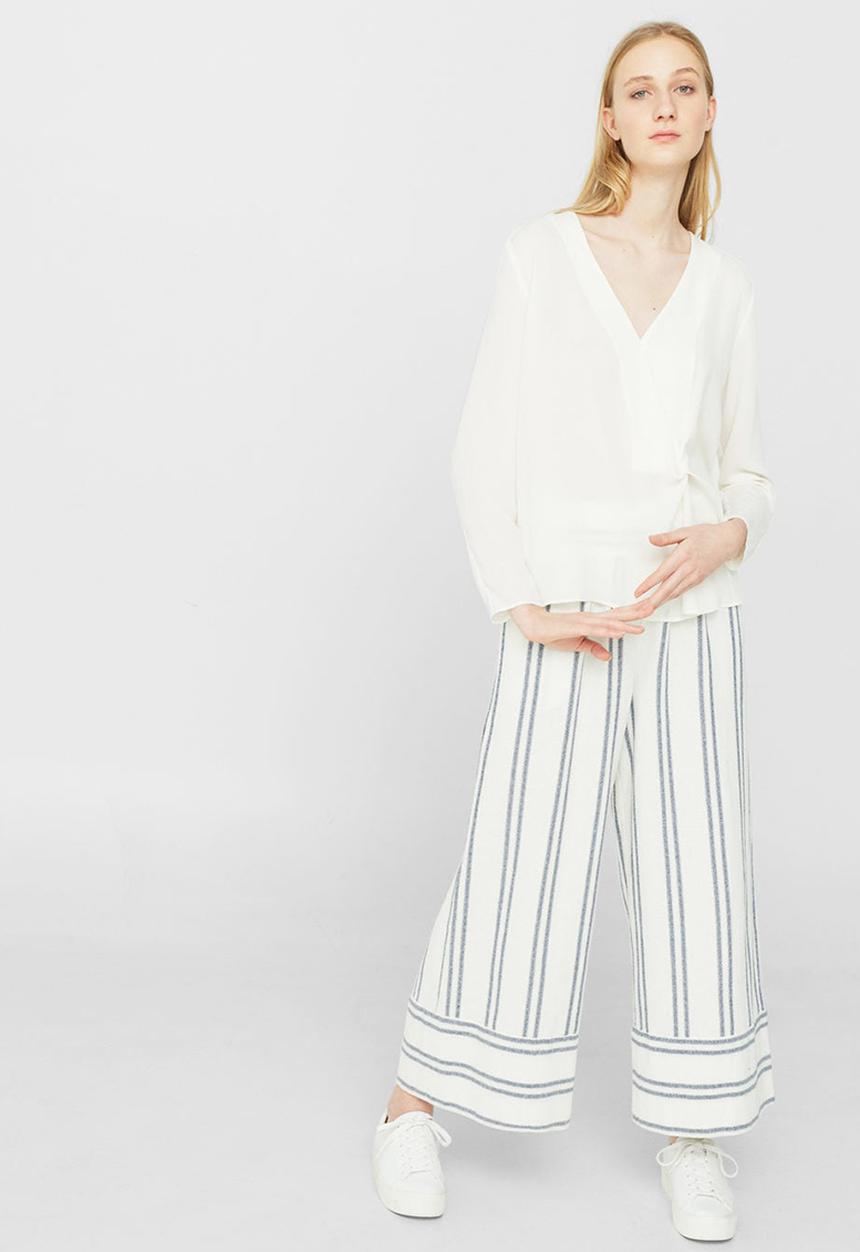 MANGO - Knot Detail Flowy Blouse White