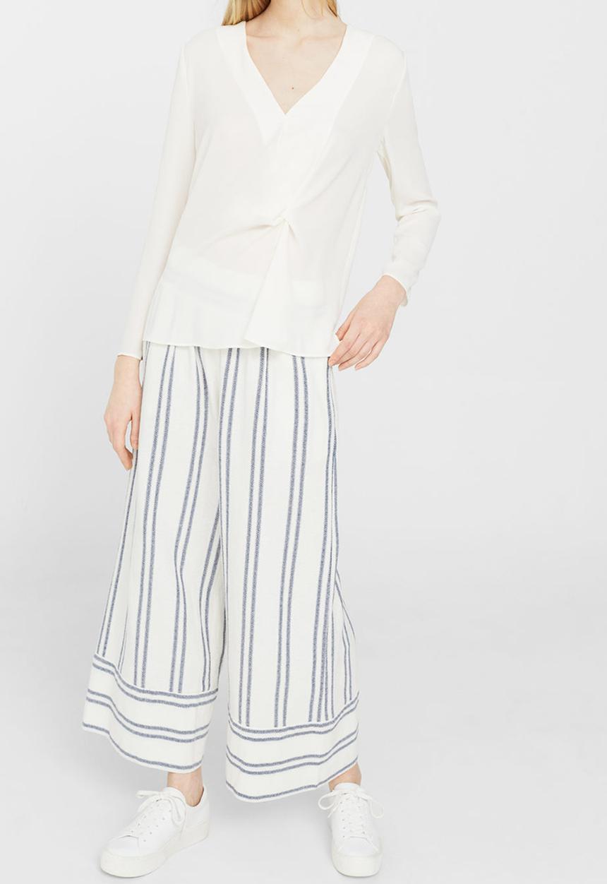 MANGO - Knot Detail Flowy Blouse White