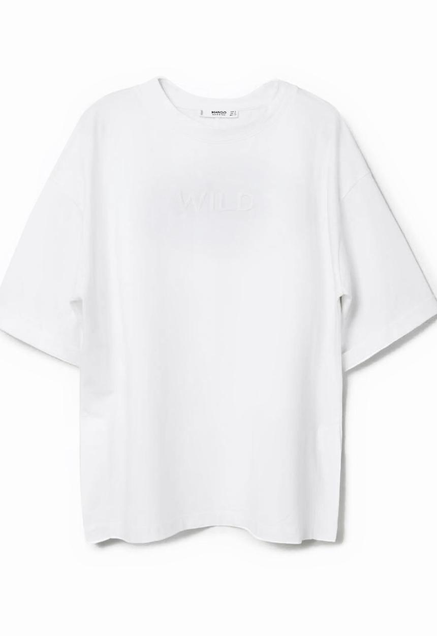 MANGO - Embroidery Detail T-Shirt White