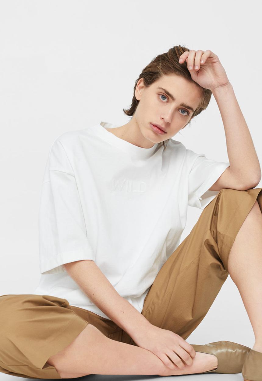 MANGO - Embroidery Detail T-Shirt White