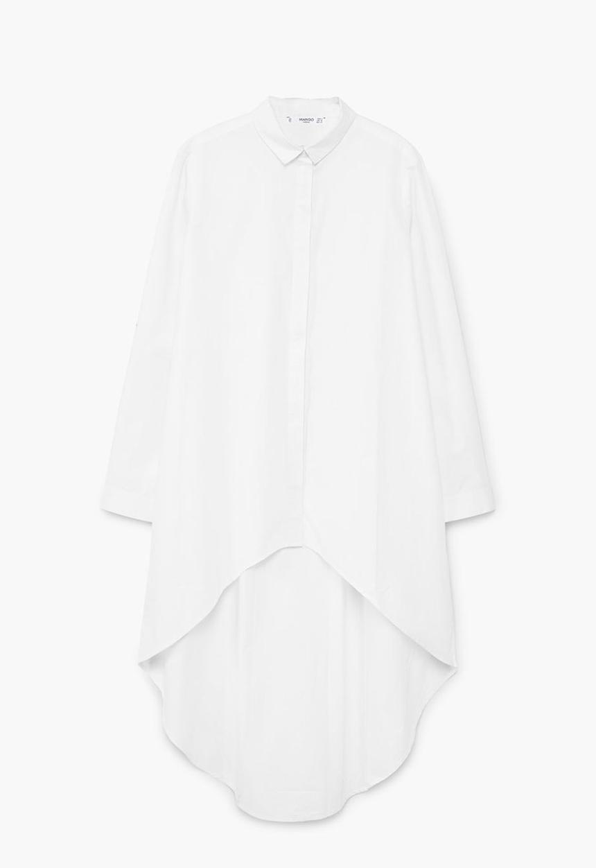 MANGO - Asymmetric Shirt White