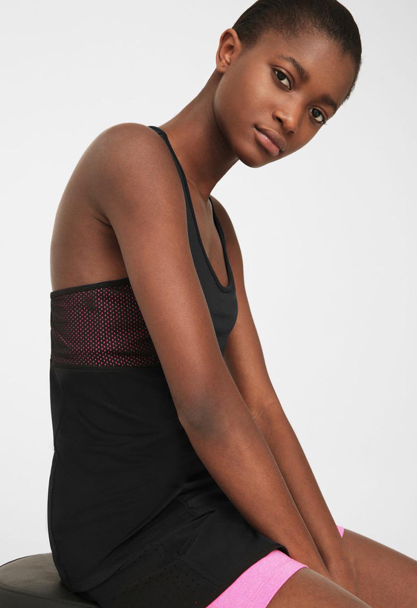 MANGO - Incorporated Bra Tank Black