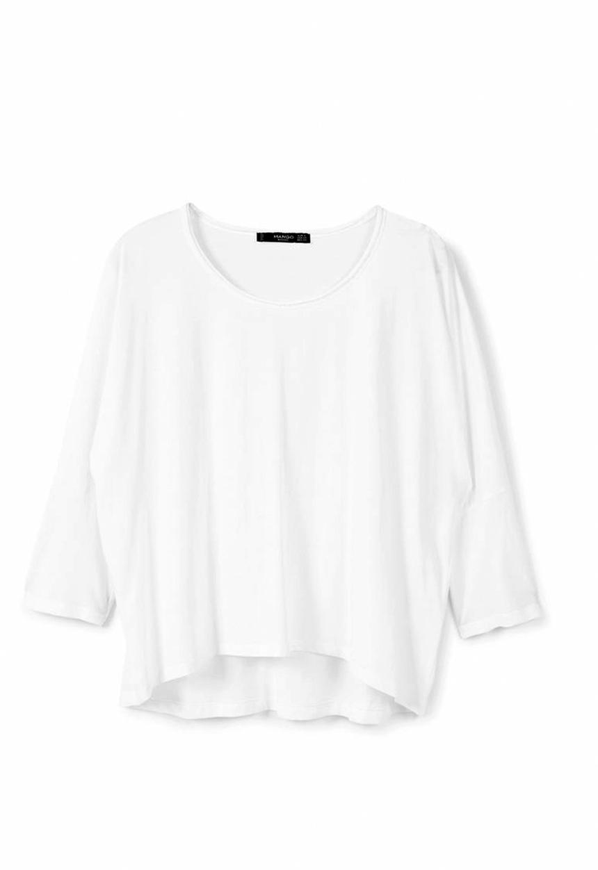 MANGO - 3/4 Sleeve T-shirt White
